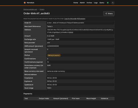 Order detail, Desktop, dark