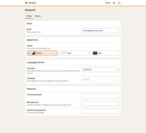 Account profile, Desktop, light