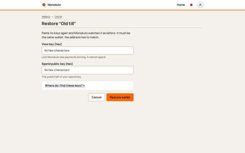 Restore page, Desktop, light