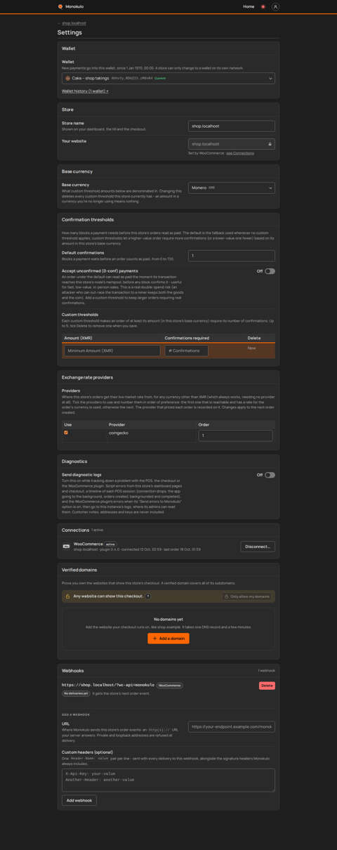Store site connected, Desktop, dark