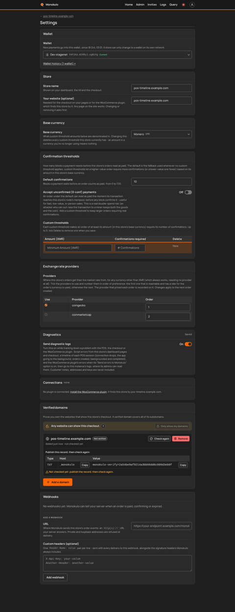 Store diagnostics on, Desktop, dark