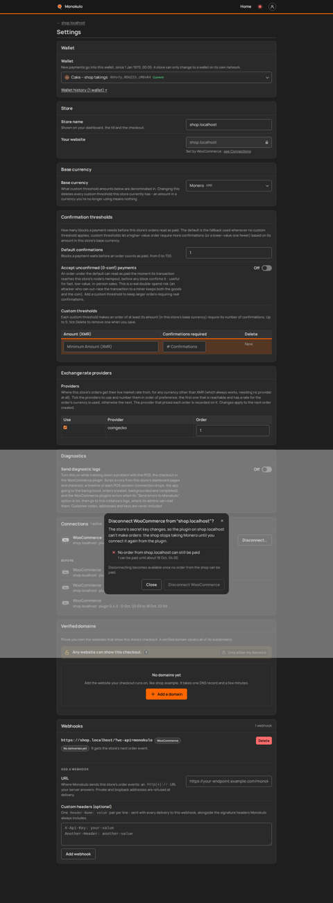 Store site disconnect blocked, Desktop, dark