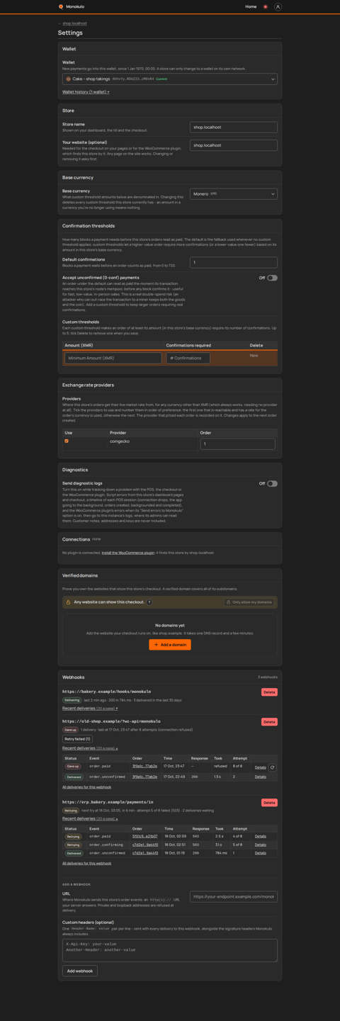 Store webhooks retrying, Desktop, dark
