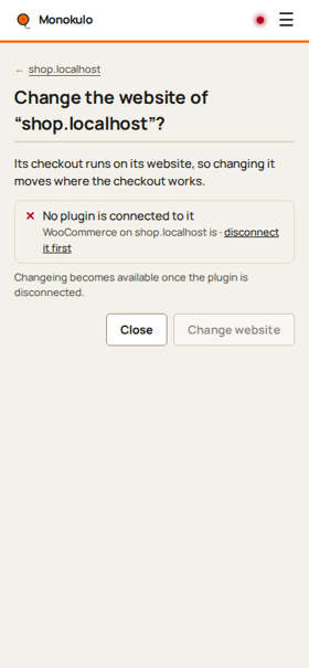 Store site change blocked page, Phone portrait, light