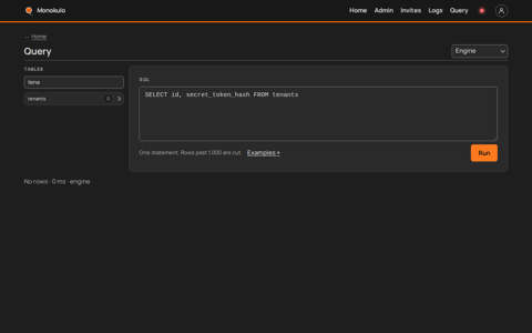 Query engine, Desktop, dark