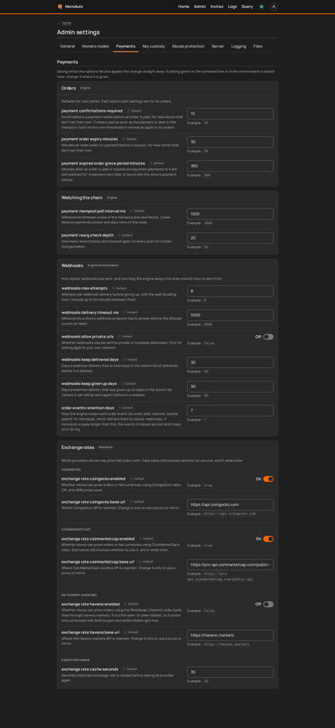 Payments, Desktop, dark