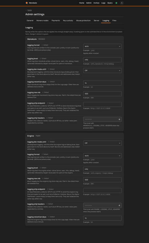 Logging, Desktop, dark